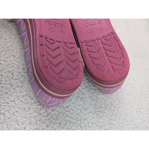 Crocs Women's size 10 Purple Pink Plaid Flats Casual Shoes - Picture 12 of 12